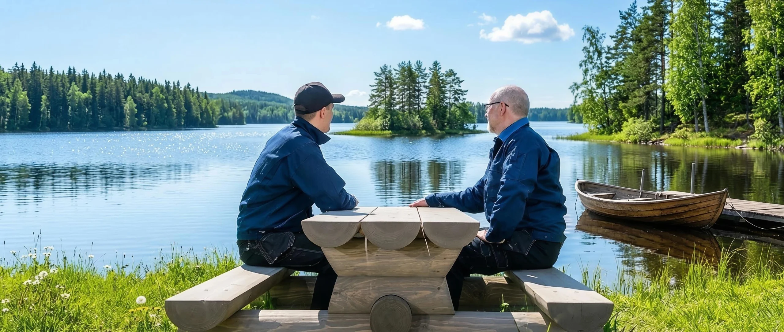 Mökkitunnelmaa hirsikalusteilla